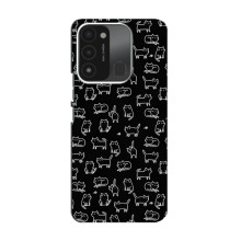 Чехол на тематику: Коты для TECNO Spark 8C – Котики на черном