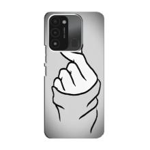 Чехол с принтом для TECNO Spark 8C (AlphaPrint - Знак сердечка)
