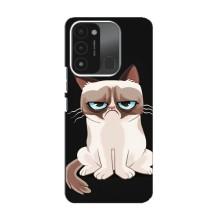 Чехол с принтом для TECNO Spark 8C (AlphaPrint) Модные коты (Грустный кот)