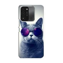 Чехол с принтом для TECNO Spark 8C (AlphaPrint) Модные коты (Стильный кот)