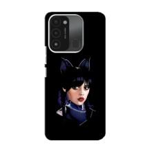 Чехлы Венсдей на TECNO Spark 8C Уэнсдей (AlphaPrint) (серьезная Уэнздей)