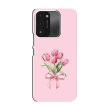Чехол с розовым рисунком для TECNO Spark 8C – Букет цветов