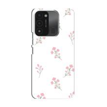 Чехол с розовым рисунком для TECNO Spark 8C – Розовые цветы