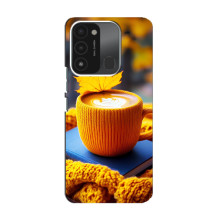 Чехол с уникальным дизайном «Осень с кофе» для TECNO Spark 8C – Кофе с жёлтым