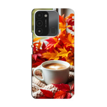 Чехол с уникальным дизайном «Осень с кофе» для TECNO Spark 8C
