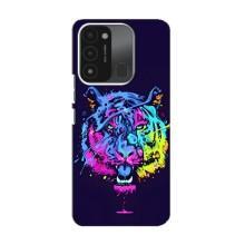 Силіконовий бампер з картинкою звірів для TECNO Spark 8C (Тигр-Арт)