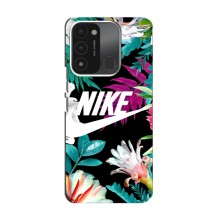 Силиконовый Чехол на TECNO Spark 8C с картинкой Nike – Цветочный Nike