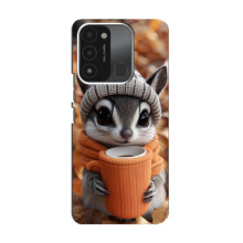 Друкований чохол 'Звірята з кавою' для TECNO Spark 8C