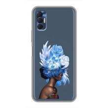 Чехлы (ART) Цветы на TECNO Spark 8P (VPrint) (Цветы на голове)