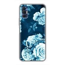 Чехлы (ART) Цветы на TECNO Spark 8P (VPrint) (Голубые Бутоны)