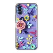 Чехлы с Цветами для TECNO Spark 8P (VPrint) (Цветочный дизайн)