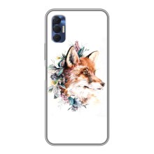 Чехлы с картинкой Лисички для TECNO Spark 8P (VPrint) (Лисичка в цветочках)