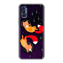Чехлы с картинкой Лисички для TECNO Spark 8P (VPrint) (Лисички космонавты)