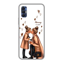 Чехол с печатью для TECNO Spark 8P - (Мама с ребенком) (AlphaPrint) (Дочка и мама)