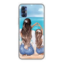 Чехол с печатью для TECNO Spark 8P - (Мама с ребенком) (AlphaPrint) (Мама с доченькой)