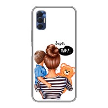 Чехол с печатью для TECNO Spark 8P - (Мама с ребенком) (AlphaPrint) (Мама с сыном)