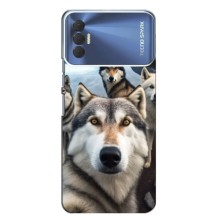 Чехол с Хаски для TECNO Spark 8P - (AlphaPrint) (Селфи ХАски)