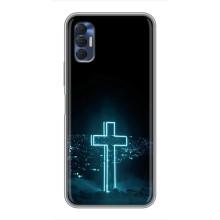Чехол для TECNO Spark 8P (AlphaPrint) - (Христианские) (Крест и город)