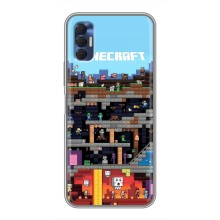 Чехол Майнкрафт на TECNO Spark 8P (AlphaPrint) Minecraft (фон Minecraft)