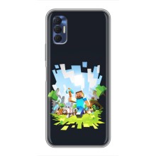 Чехол Майнкрафт на TECNO Spark 8P (AlphaPrint) Minecraft (персонажи Minecraft)