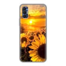 Чехол с Цветами для TECNO Spark 8P (поле подсолнухов)