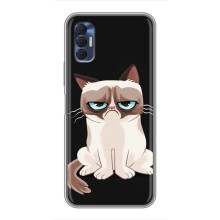 Чехол с принтом для TECNO Spark 8P (AlphaPrint) Модные коты (Грустный кот)