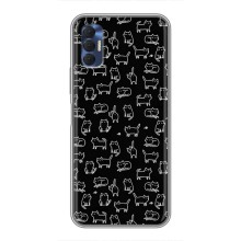 Чехол с принтом для TECNO Spark 8P (AlphaPrint) Модные коты (Меленькие котики)