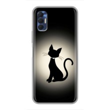 Чехол с принтом для TECNO Spark 8P (AlphaPrint) Модные коты (Силуэт котика)