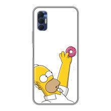 Чехол с Симпсонами для TECNO Spark 8P (VPrint) (Гомер с пончиком)