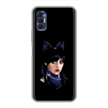 Чехлы Венсдей на TECNO Spark 8P Уэнсдей (AlphaPrint) (серьезная Уэнздей)