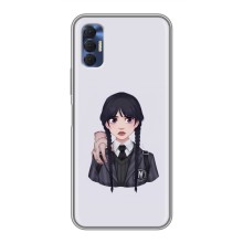 Чехлы Венсдей на TECNO Spark 8P Уэнсдей (AlphaPrint) (Уэнздей и Вещь)