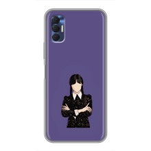 Чехлы Венсдей на TECNO Spark 8P Уэнсдей (AlphaPrint) (Уэнздей в черном)