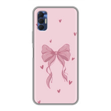 Чехол банты для TECNO Spark 8P – Бант на розовом