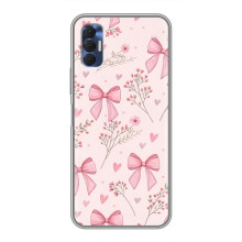 Чехол банты для TECNO Spark 8P – Банты с цветами