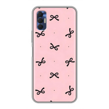 Чехол банты для TECNO Spark 8P – Черные бантики