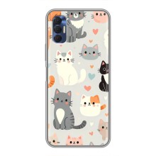 Чехол с рисунком кот на TECNO Spark 8P (Коллаж котов)
