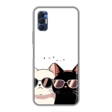 Чехол с рисунком кот на TECNO Spark 8P (Коты в очках)