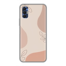 Чехол цветочный дизайн для TECNO Spark 8P – Коричневый фон