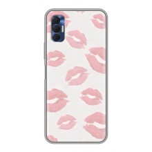 Чехол с розовым рисунком для TECNO Spark 8P (Розовые губы)