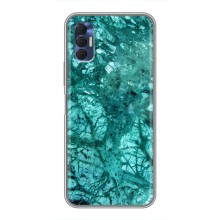 Мраморный чехол на TECNO Spark 8P (VPrint) (Зеленый мрамор)