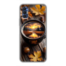 Чехол с уникальным дизайном «Осень с кофе» для TECNO Spark 8P – Тёмный кофе