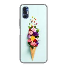 Чехлы с тематикой "ЦВЕТЫ" на TECNO Spark 8P (Цветок-мороженное)