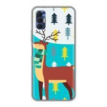 Силіконовий бампер з картинкою звірів для TECNO Spark 8P (Олень із шарфом)