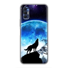 Защитные чехлы для Техно Спарк 8Р (AlphaPrint) (ХИТ продаж) ВОЛК (Волк на луну)
