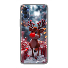 Яркий чехол для TECNO Spark 8P с Зимними Оленятами – Олень среди подарков