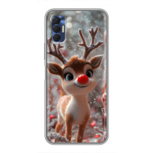 Яркий чехол для TECNO Spark 8P с Зимними Оленятами