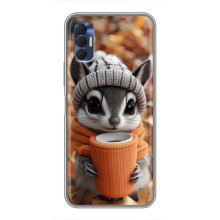 Друкований чохол 'Звірята з кавою' для TECNO Spark 8P