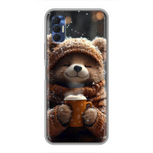 Друкований чохол 'Звірята з кавою' для TECNO Spark 8P – Мішка з кавою