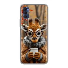 Друкований чохол 'Звірята з кавою' для TECNO Spark 8P – Жираф з кавою