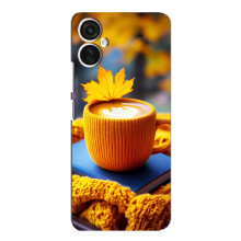 Чехол с уникальным дизайном «Осень с кофе» для TECNO Spark 9 Pro – Кофе с жёлтым